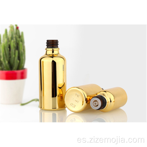 Frasco gotero de aceite esencial de oro galvanizado 30 ml